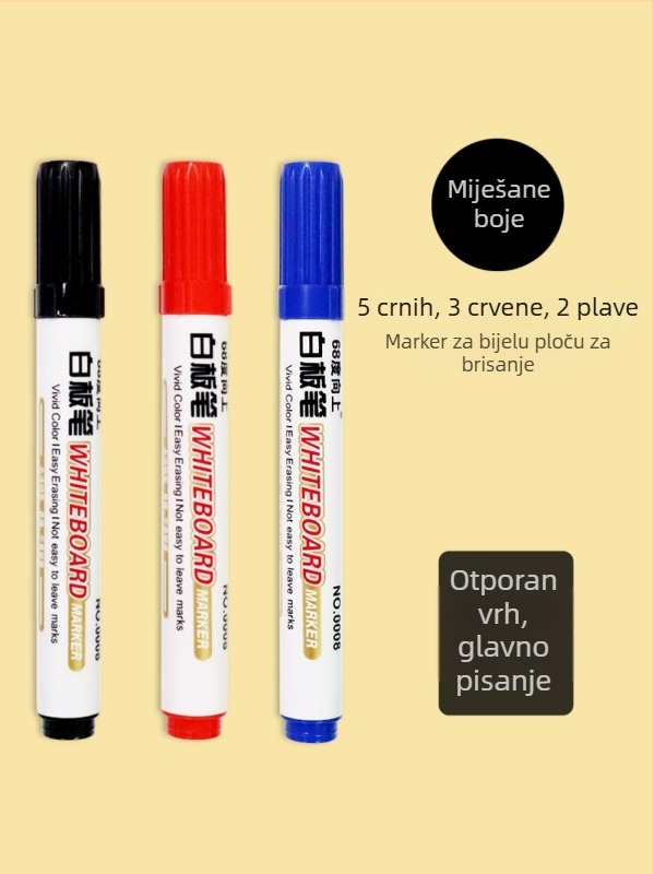 Marker za bijelu ploču, na vodnoj bazi, debljina linije 2 mm, plastično kućište, model 68 stupnjeva
