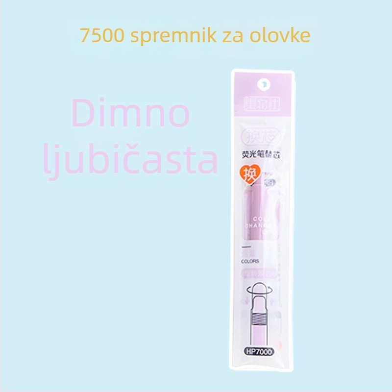 Fluorescentni marker s zamjenjivim jezgrom i mekanim vrhom (Model HP7500; Plastično kućište; 6 komada u maloj kutiji; Zamjenjiva jezgra; Mekan vrh)