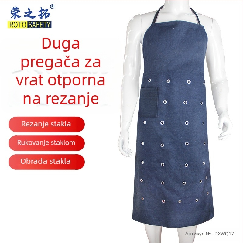Zaštitni rukav za podlakticu s željeznim prstenom, otporan na rezanje i ogrebotine, za rukovanje staklom u tvornicama, s integriranom čeličnom trakom, debeli, otporan na habanje