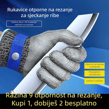 Rukavice otporne na posjekotine, razina 9, pet prstiju od 316L nehrđajućeg čelika za rad