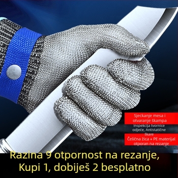 Rukavice otporne na posjekotine, razina 9, pet prstiju od 316L nehrđajućeg čelika za rad