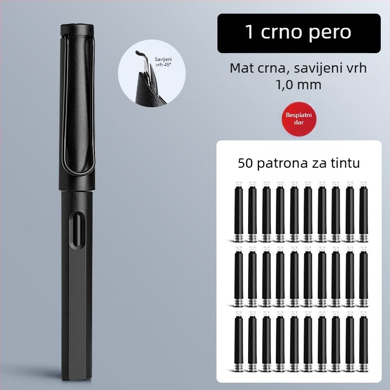 Kaligrafski vrh PD0019024 s 0.7 zakrivljenim vrhom i 1.0 zakrivljenim vrhom, iridij vrh, universalni sustav dotoka tinte 3,4 mm