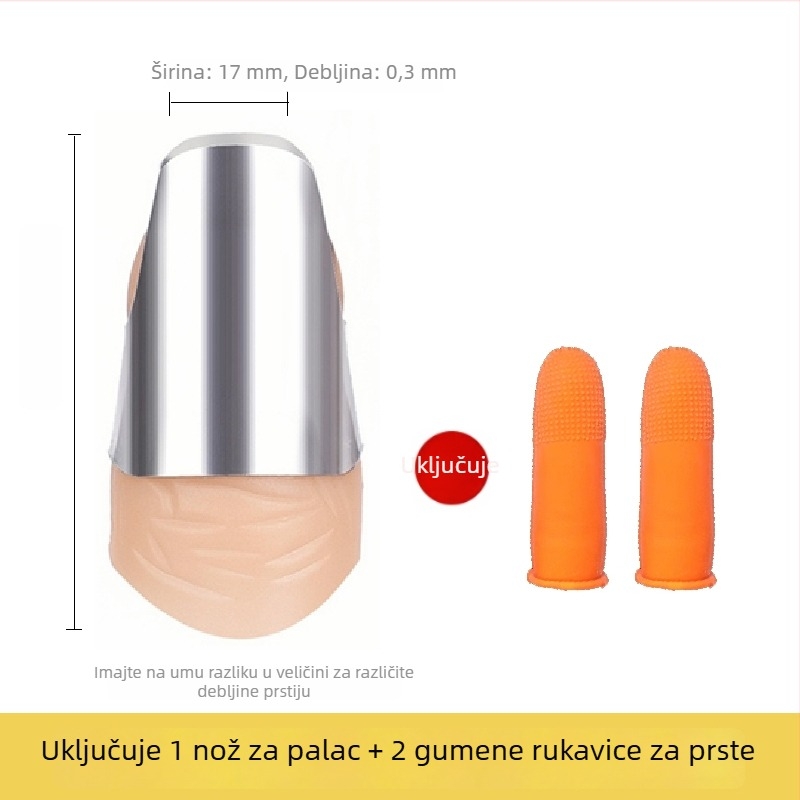 Nehrđajući čelični zaščitnik prsta – Višestruki alat za njegu noktiju, berbu graha i guljenje povrća