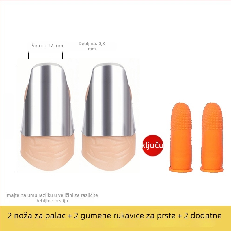 Nehrđajući čelični zaščitnik prsta – Višestruki alat za njegu noktiju, berbu graha i guljenje povrća