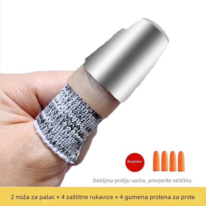 Nehrđajući čelični zaščitnik prsta – Višestruki alat za njegu noktiju, berbu graha i guljenje povrća