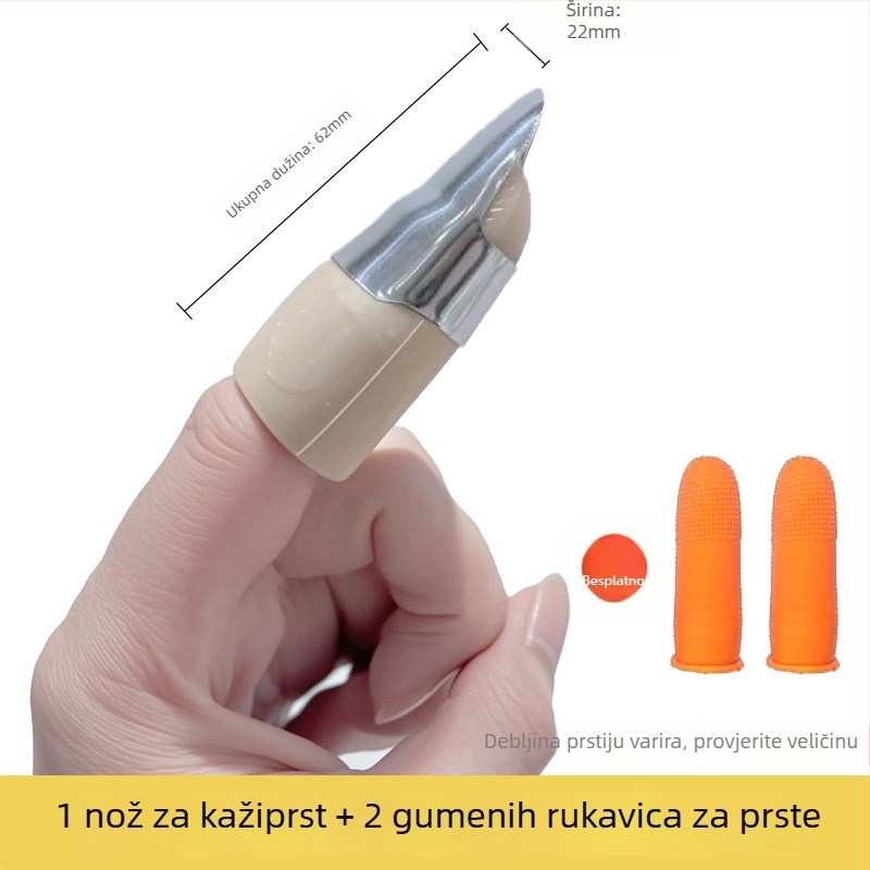 Nehrđajući čelični zaščitnik prsta – Višestruki alat za njegu noktiju, berbu graha i guljenje povrća
