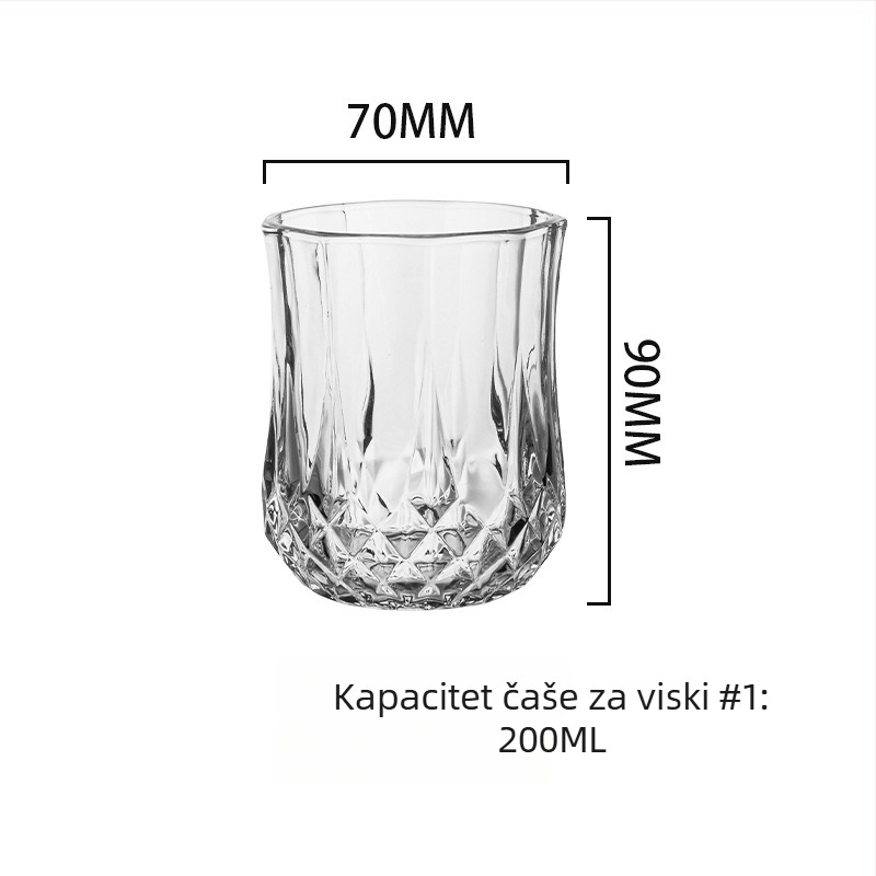Set čaša za viski od kristalnog stakla - moderni minimalistički stil; zapremina 301-400 ml; više od 10 kom; mogućnost tiskanja logotipa