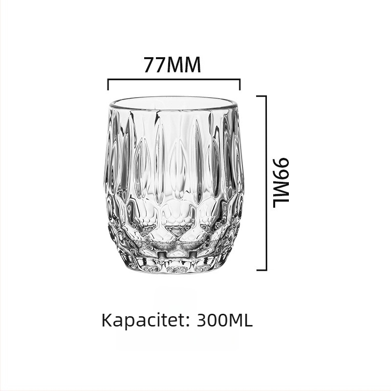 Set čaša za viski od kristalnog stakla - moderni minimalistički stil; zapremina 301-400 ml; više od 10 kom; mogućnost tiskanja logotipa