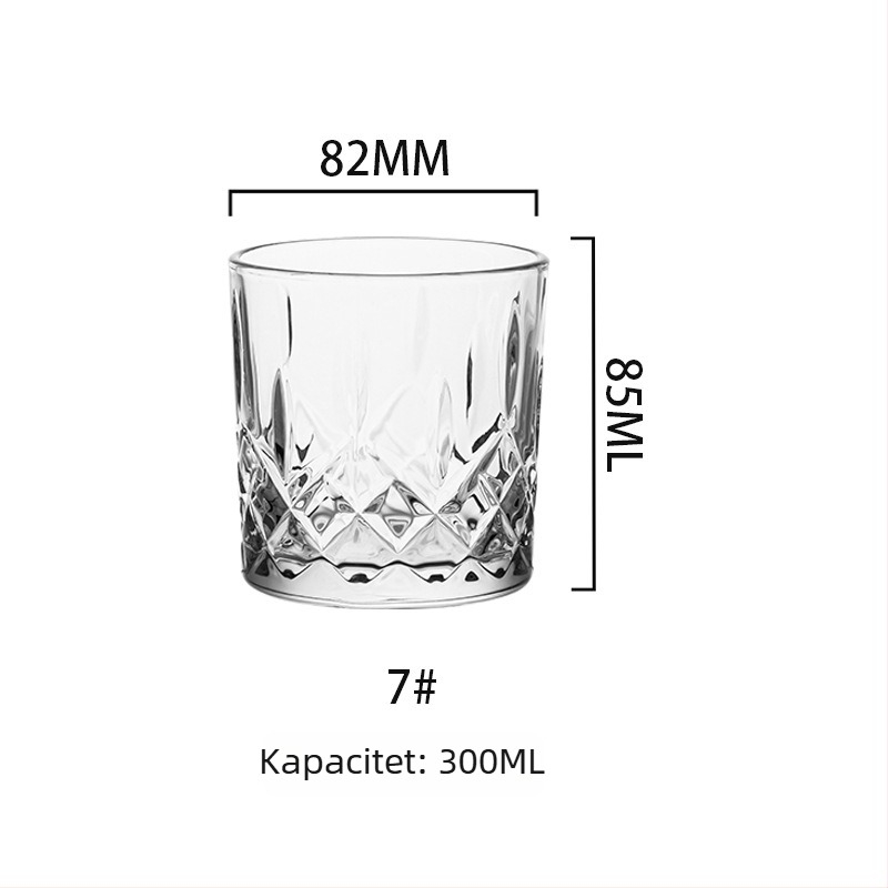 Set čaša za viski od kristalnog stakla - moderni minimalistički stil; zapremina 301-400 ml; više od 10 kom; mogućnost tiskanja logotipa