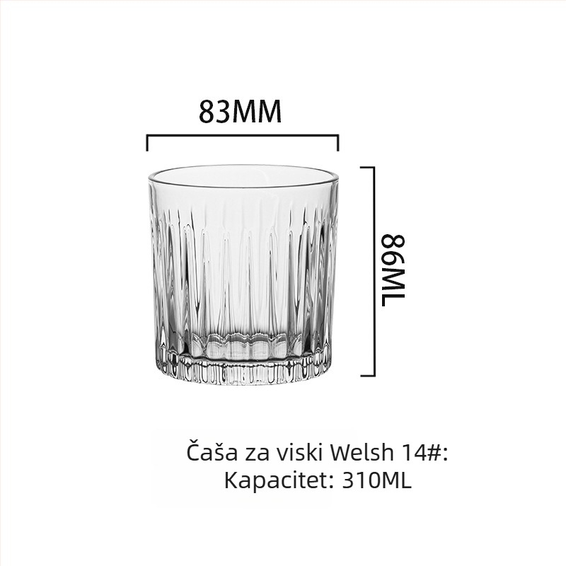 Set čaša za viski od kristalnog stakla - moderni minimalistički stil; zapremina 301-400 ml; više od 10 kom; mogućnost tiskanja logotipa