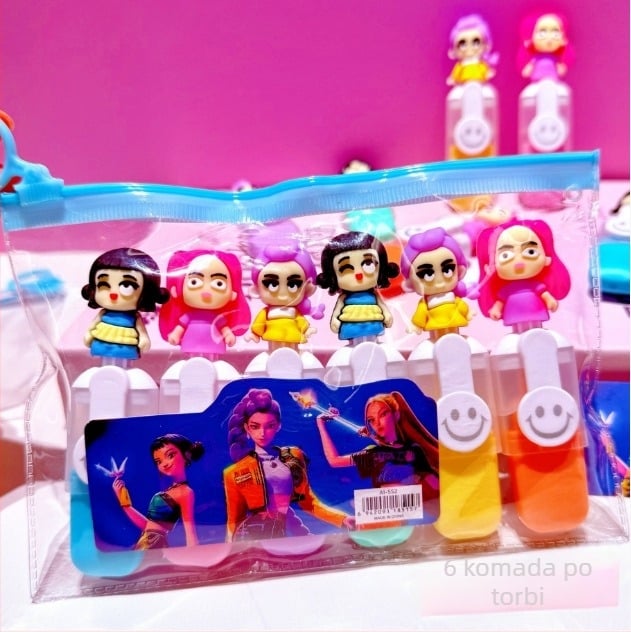 AL 6-dijelni set fluorescentnih flomastera, plastično kućište, PVC vrećica, neizbrisivo, model Hunter Demon Girl Group