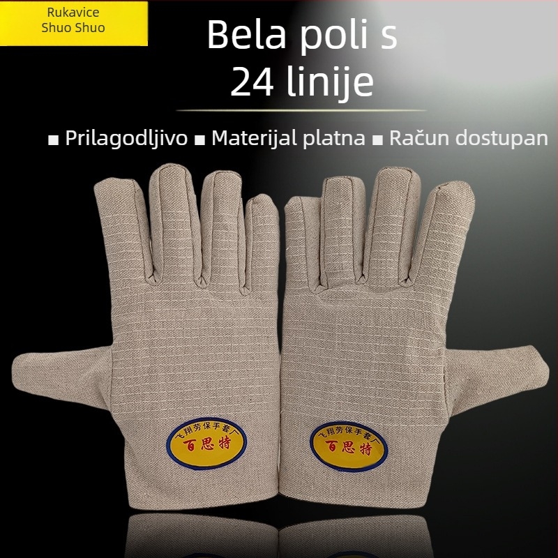 Platnene rukavice za zavarivanje s punom podstavom, dvostrukim slojem, ojačane za rad u radionama i na gradilištu