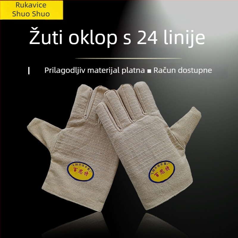 Platnene rukavice za zavarivanje s punom podstavom, dvostrukim slojem, ojačane za rad u radionama i na gradilištu