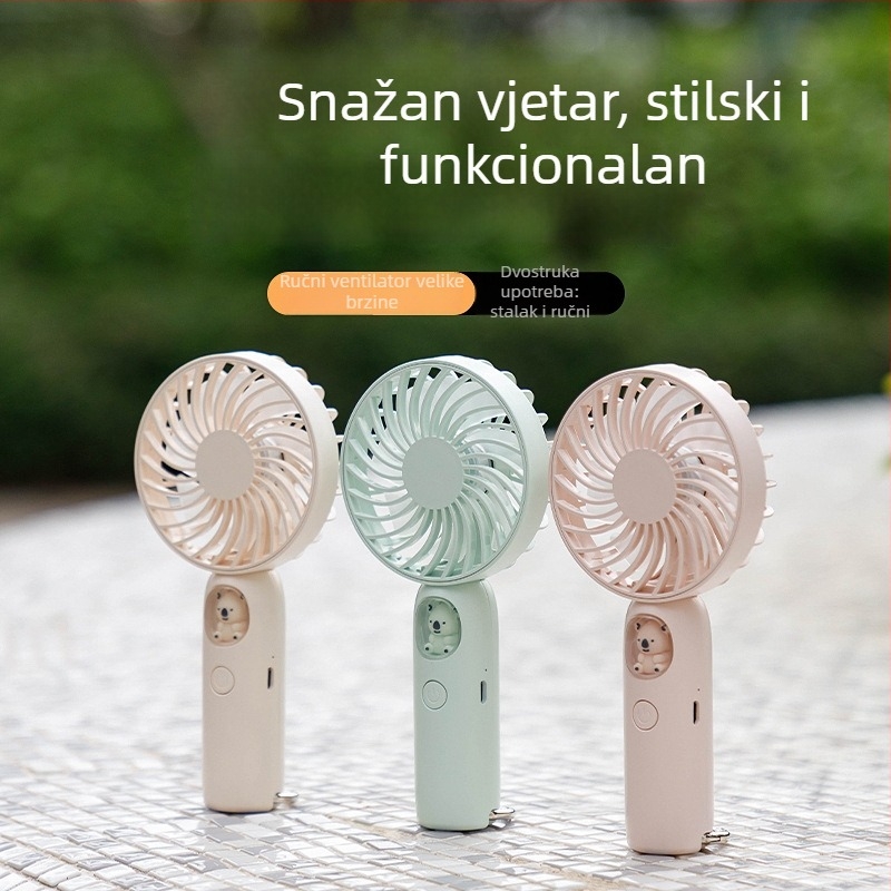 Ručni ventilator u obliku lutke, USB punjivi, tih, prenosiv za hlađenje na otvorenom
