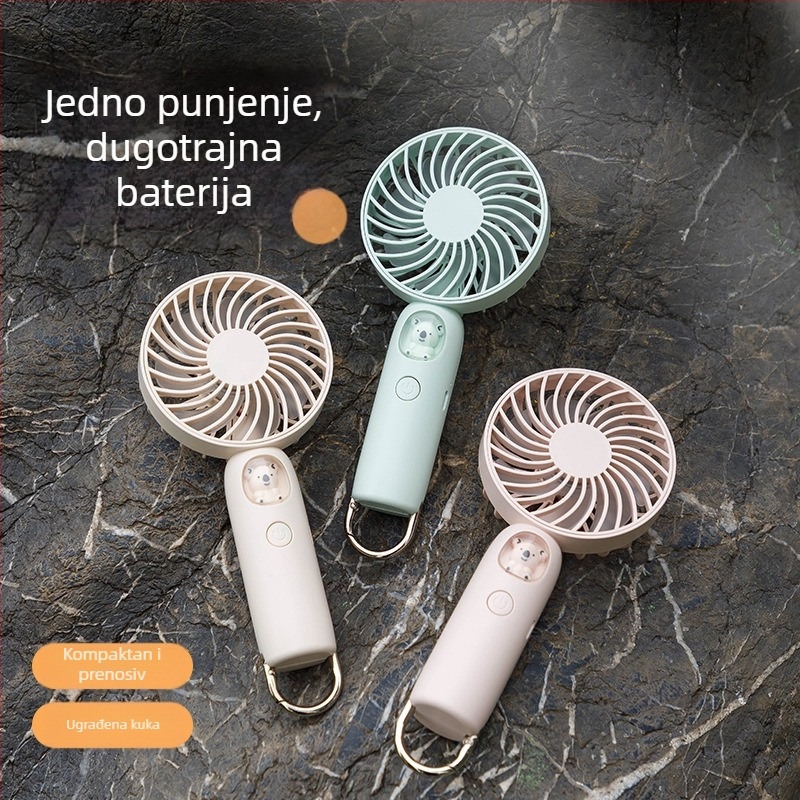 Ručni ventilator u obliku lutke, USB punjivi, tih, prenosiv za hlađenje na otvorenom