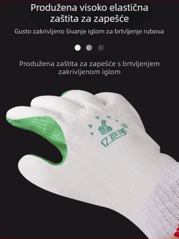 Gumene rukavice za zaštitu na radu, otporne na habanje, deblje, za građevinske radove, s odvojenim prstima, otporne na rezanje i probijanje