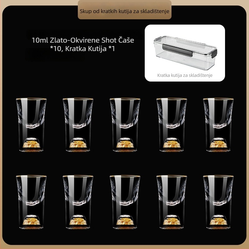 Set kristalnih čašica za liker s kutijom za pohranu, moderni minimalistički stil, mogućnost tlačenja logotipa, premium kvalitete