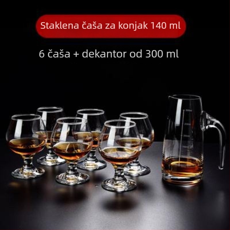 Unique set čaša za alkohol od bezolovnatog kristala – čaše za vino, kapacitet 1000 ml ili više, jednostavan stil