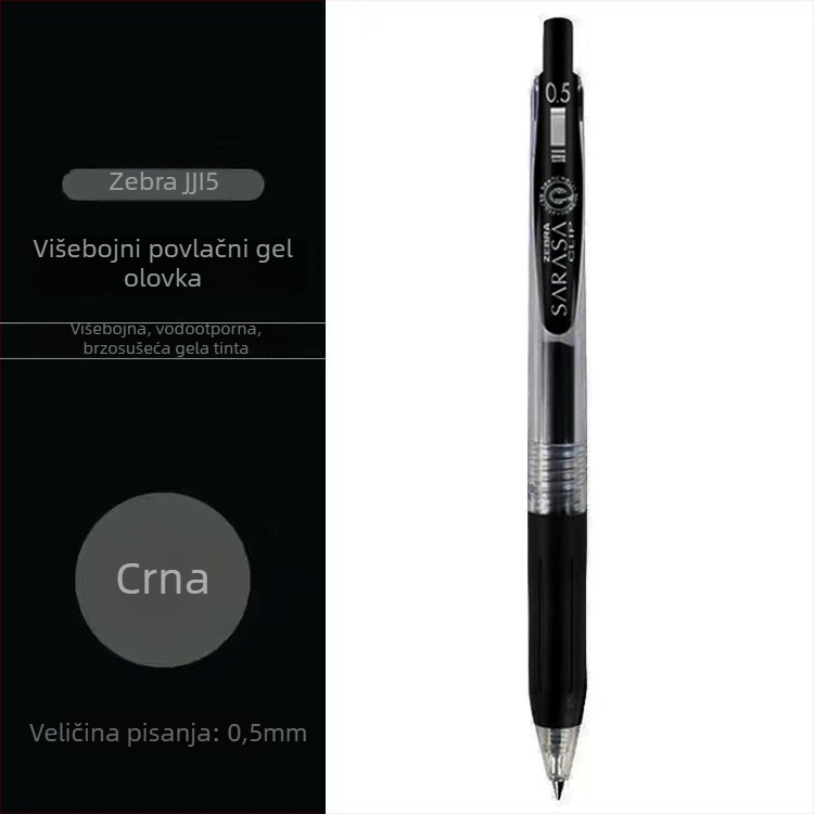 Zebra JJ15 gel olovka, tinta na bazi vode, plastično tijelo