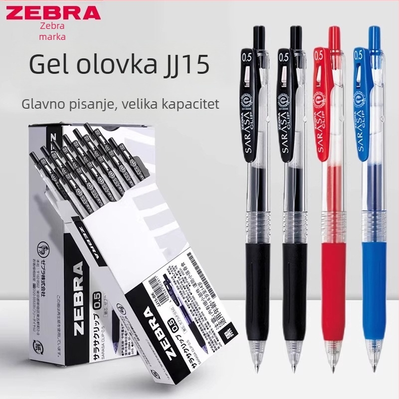 Zebra JJ15 gel olovka, tinta na bazi vode, plastično tijelo