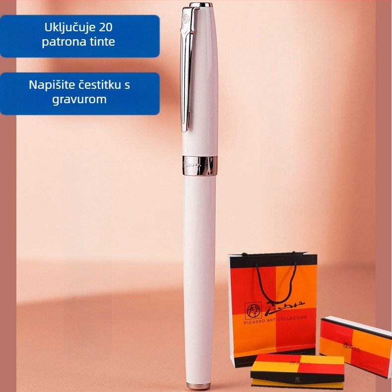 Picasso 717 pisalo za kaligrafiju s iridijskim vrhom, metalno tijelo, rotacijski sustav apsorpcije tinte, kutija za poklon