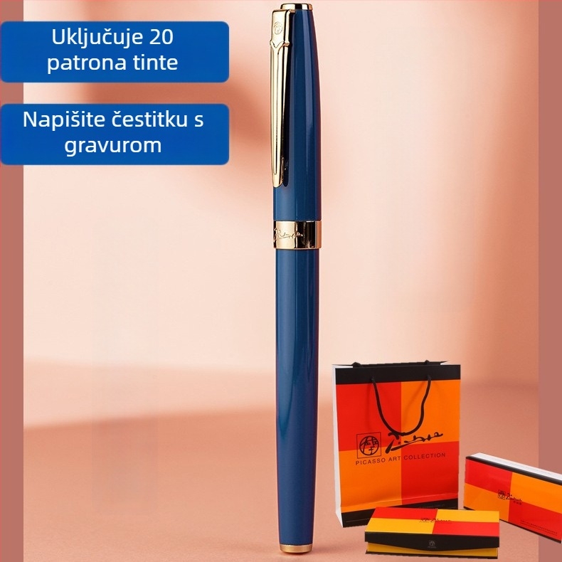 Picasso 717 pisalo za kaligrafiju s iridijskim vrhom, metalno tijelo, rotacijski sustav apsorpcije tinte, kutija za poklon