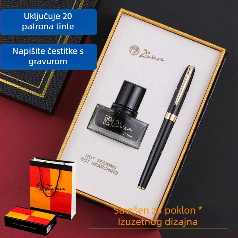 Picasso 717 pisalo za kaligrafiju s iridijskim vrhom, metalno tijelo, rotacijski sustav apsorpcije tinte, kutija za poklon