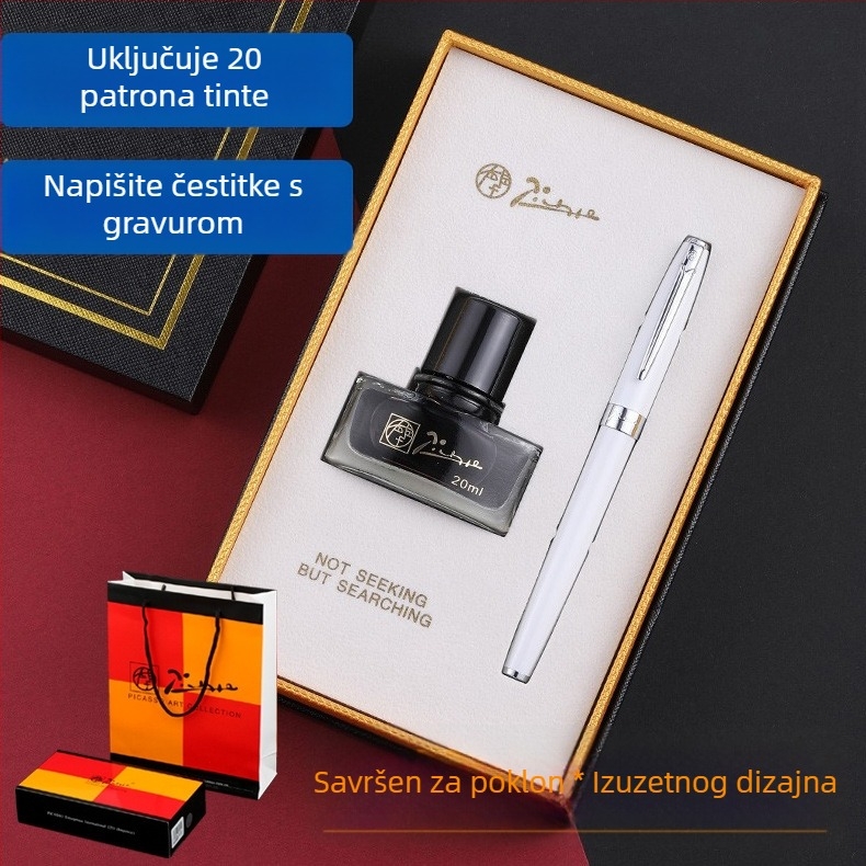 Picasso 717 pisalo za kaligrafiju s iridijskim vrhom, metalno tijelo, rotacijski sustav apsorpcije tinte, kutija za poklon