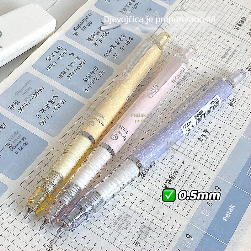 Automatska mehanička olovka s niskim središtem težine za učenike osnovne škole, otporan grafit, plastično kućište