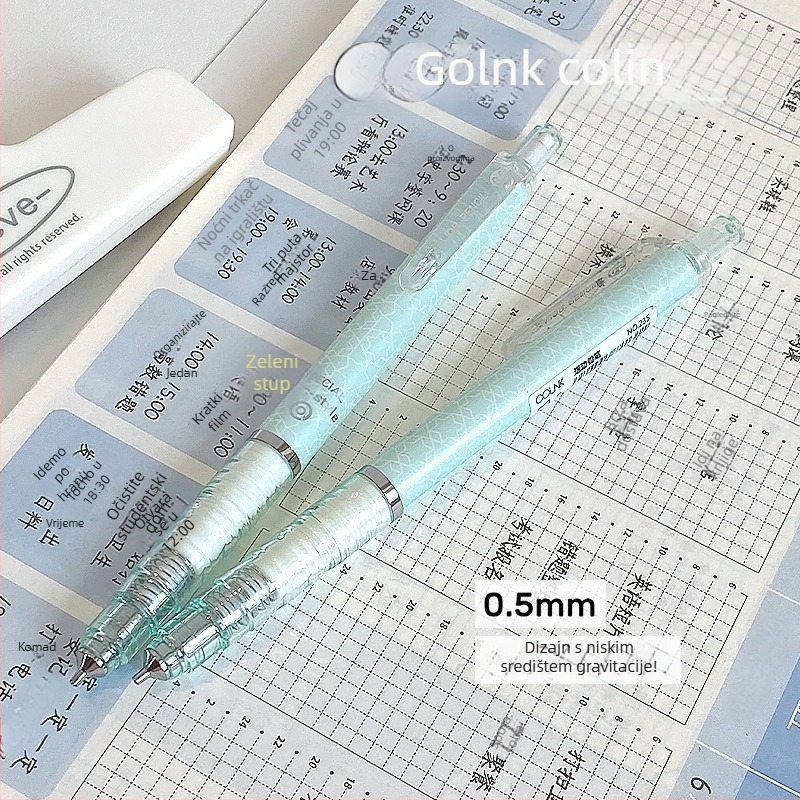 Automatska mehanička olovka s niskim središtem težine za učenike osnovne škole, otporan grafit, plastično kućište