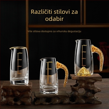 Set čašica za shot s uzorkom folije, kristalno staklo, svijetao luksuzni retro stil, 6–10 kom, Bangbeibei WWWS-4, s držačem za čaše