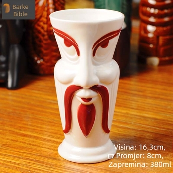 TIKI keramička čaša za koktel s motivom lubanje, moderan minimalistički dizajn, 200 g