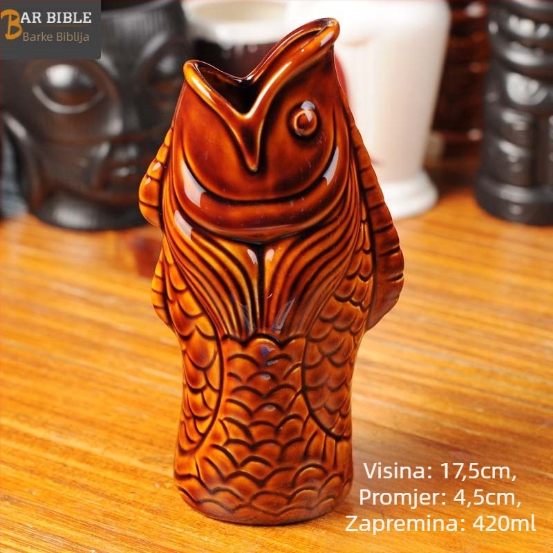 TIKI keramička čaša za koktel s motivom lubanje, moderan minimalistički dizajn, 200 g