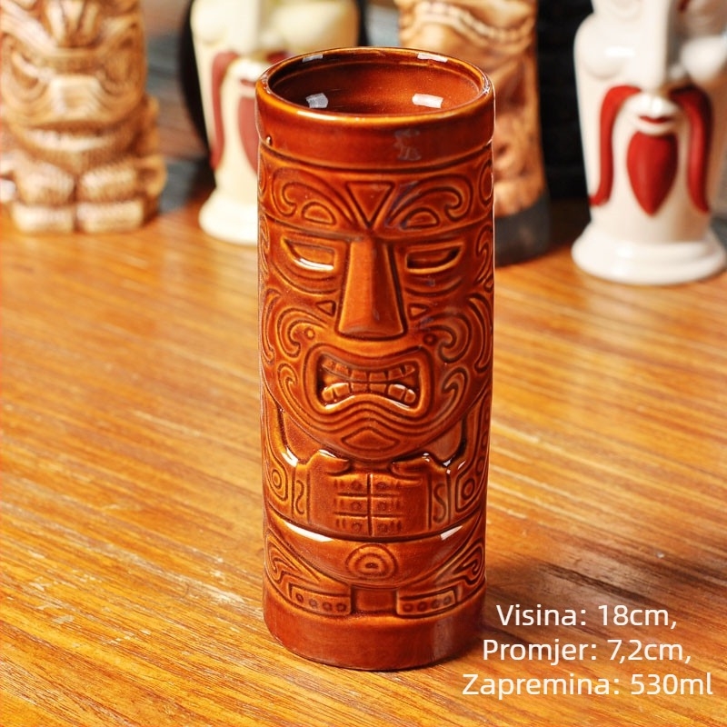 TIKI keramička čaša za koktel s motivom lubanje, moderan minimalistički dizajn, 200 g