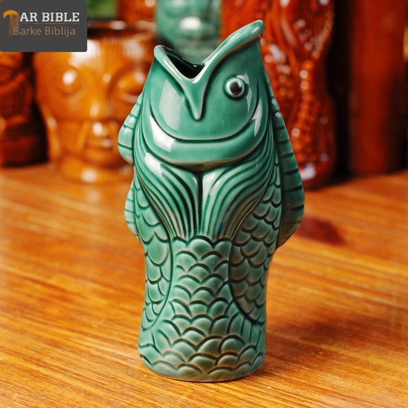 TIKI keramička čaša za koktel s motivom lubanje, moderan minimalistički dizajn, 200 g