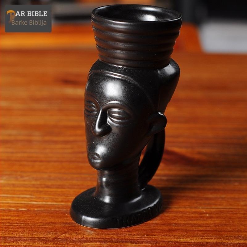 TIKI keramička čaša za koktel s motivom lubanje, moderan minimalistički dizajn, 200 g