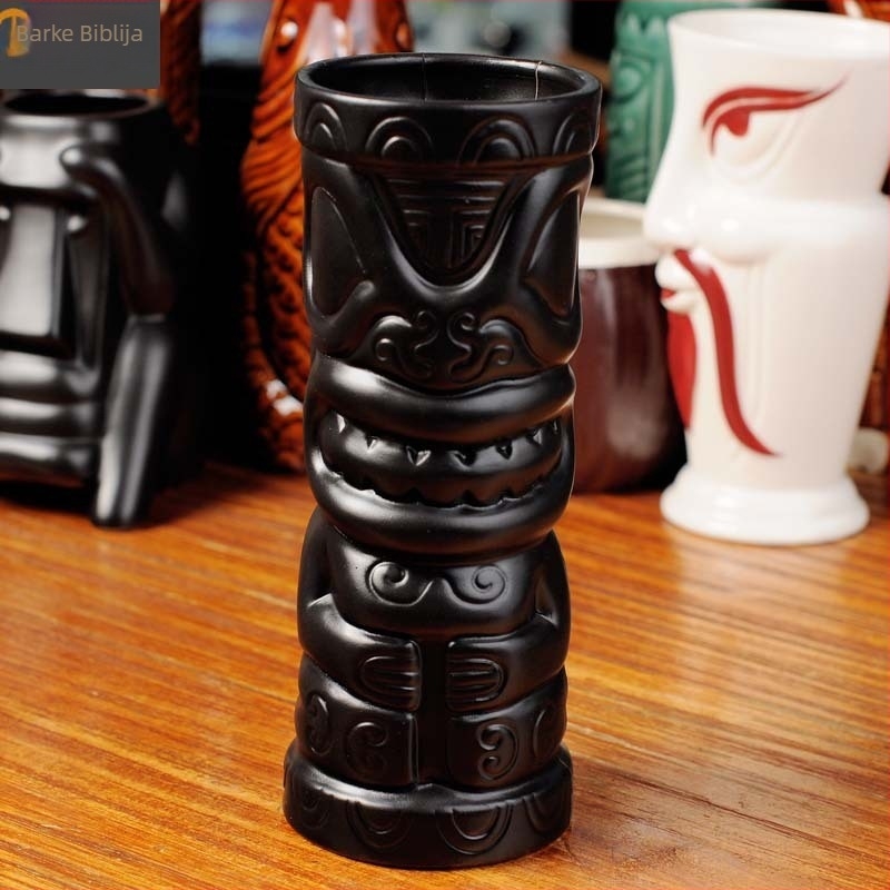 TIKI keramička čaša za koktel s motivom lubanje, moderan minimalistički dizajn, 200 g