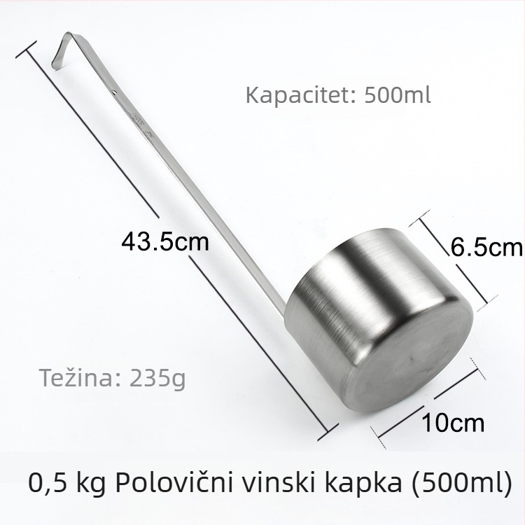 Ren yilai nehrđajući čelik vinska mjerna žlica s okruglom drškom i kukom, kineski stil, premium kvaliteta, 0,2 kg