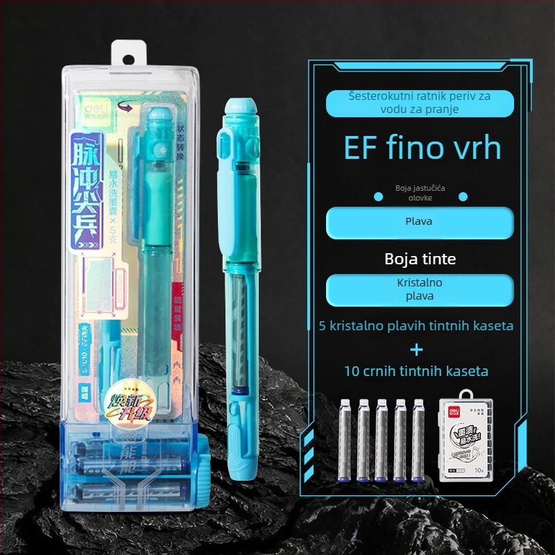 Deli šesterokutno školsko pero s zamjenjivim tintom, EF nib, plastično kućište, art. 2308