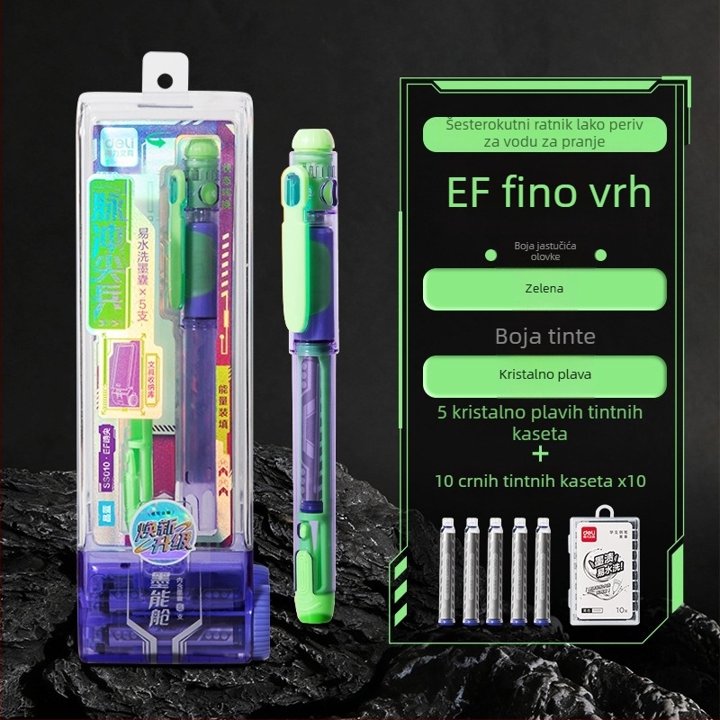 Deli šesterokutno školsko pero s zamjenjivim tintom, EF nib, plastično kućište, art. 2308