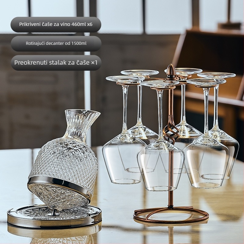 Set dekantera i čaša za vino, 2 komada, kapacitet 1000 ml ili više, moguć ispis logotipa, pakiranje papirnata kutija, plastični materijal