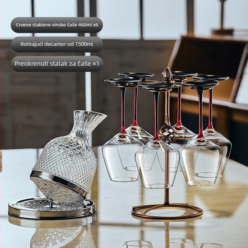 Set dekantera i čaša za vino, 2 komada, kapacitet 1000 ml ili više, moguć ispis logotipa, pakiranje papirnata kutija, plastični materijal