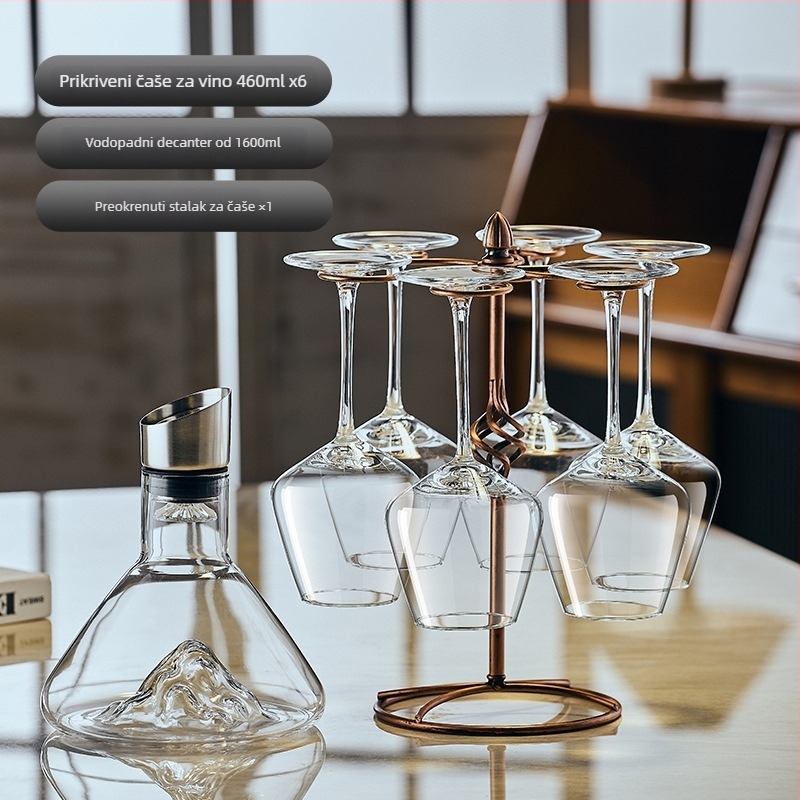 Set dekantera i čaša za vino, 2 komada, kapacitet 1000 ml ili više, moguć ispis logotipa, pakiranje papirnata kutija, plastični materijal