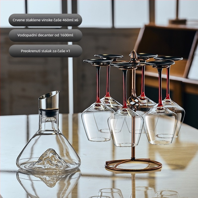 Set dekantera i čaša za vino, 2 komada, kapacitet 1000 ml ili više, moguć ispis logotipa, pakiranje papirnata kutija, plastični materijal