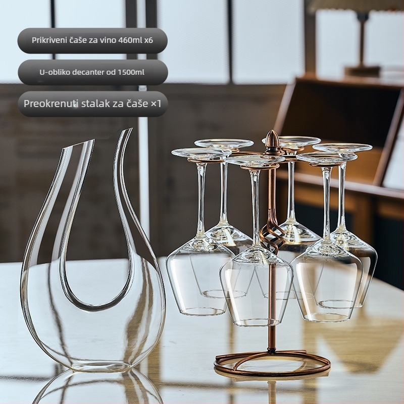 Set dekantera i čaša za vino, 2 komada, kapacitet 1000 ml ili više, moguć ispis logotipa, pakiranje papirnata kutija, plastični materijal