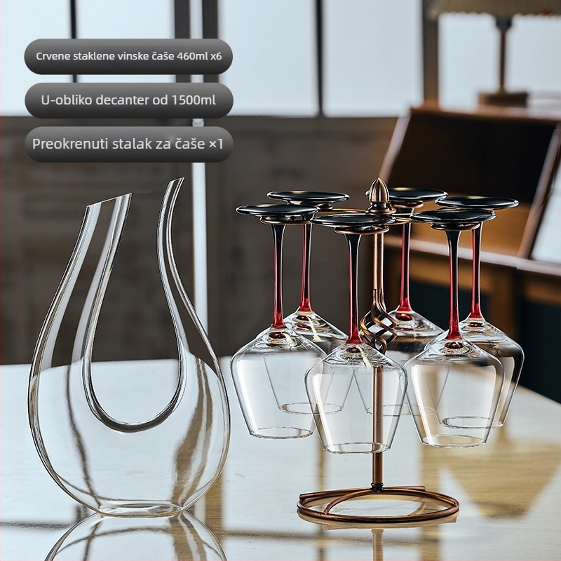 Set dekantera i čaša za vino, 2 komada, kapacitet 1000 ml ili više, moguć ispis logotipa, pakiranje papirnata kutija, plastični materijal