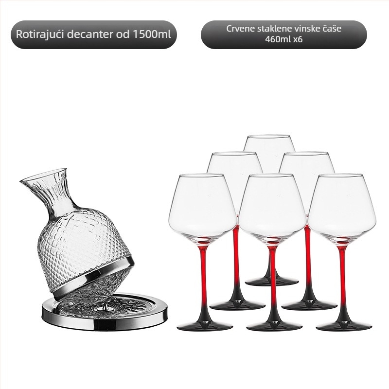 Set dekantera i čaša za vino, 2 komada, kapacitet 1000 ml ili više, moguć ispis logotipa, pakiranje papirnata kutija, plastični materijal