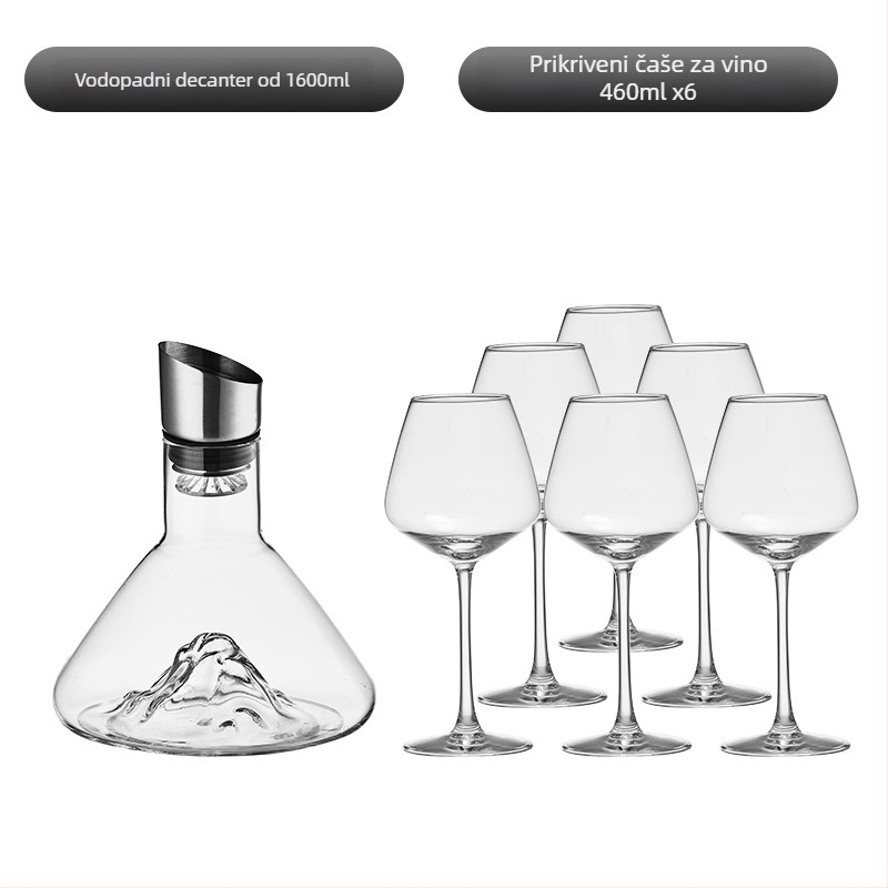 Set dekantera i čaša za vino, 2 komada, kapacitet 1000 ml ili više, moguć ispis logotipa, pakiranje papirnata kutija, plastični materijal