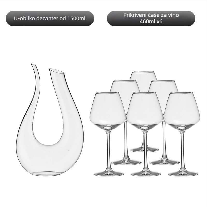 Set dekantera i čaša za vino, 2 komada, kapacitet 1000 ml ili više, moguć ispis logotipa, pakiranje papirnata kutija, plastični materijal