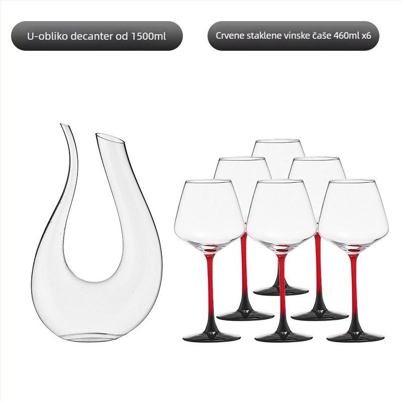 Set dekantera i čaša za vino, 2 komada, kapacitet 1000 ml ili više, moguć ispis logotipa, pakiranje papirnata kutija, plastični materijal